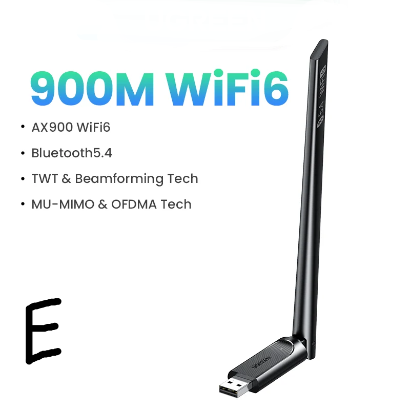 AX1800 WiFi 6 USB Adapter – Dual-Band 2.4G/5GHz Dongle with Antenna for Desktop & Laptop by Snagg A USB WiFi Adapter