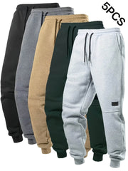 5pcs Men’s Fleece-Lined Jogger Sweatpants - SnaggIt