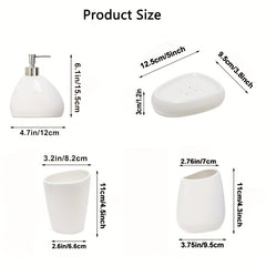 4 Piece White Ceramic Bathroom Set by Snagg A Bathroom Set