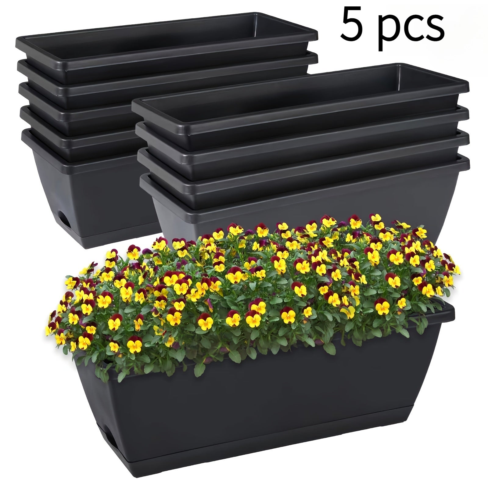 5pcs Retro Rectangular Flower Pots by Snagg A Pot