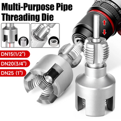 Professional Hex Shank Pipe Threading Tool | Internal & External Die Set for 1/2", 3/4" & 1" Pipes