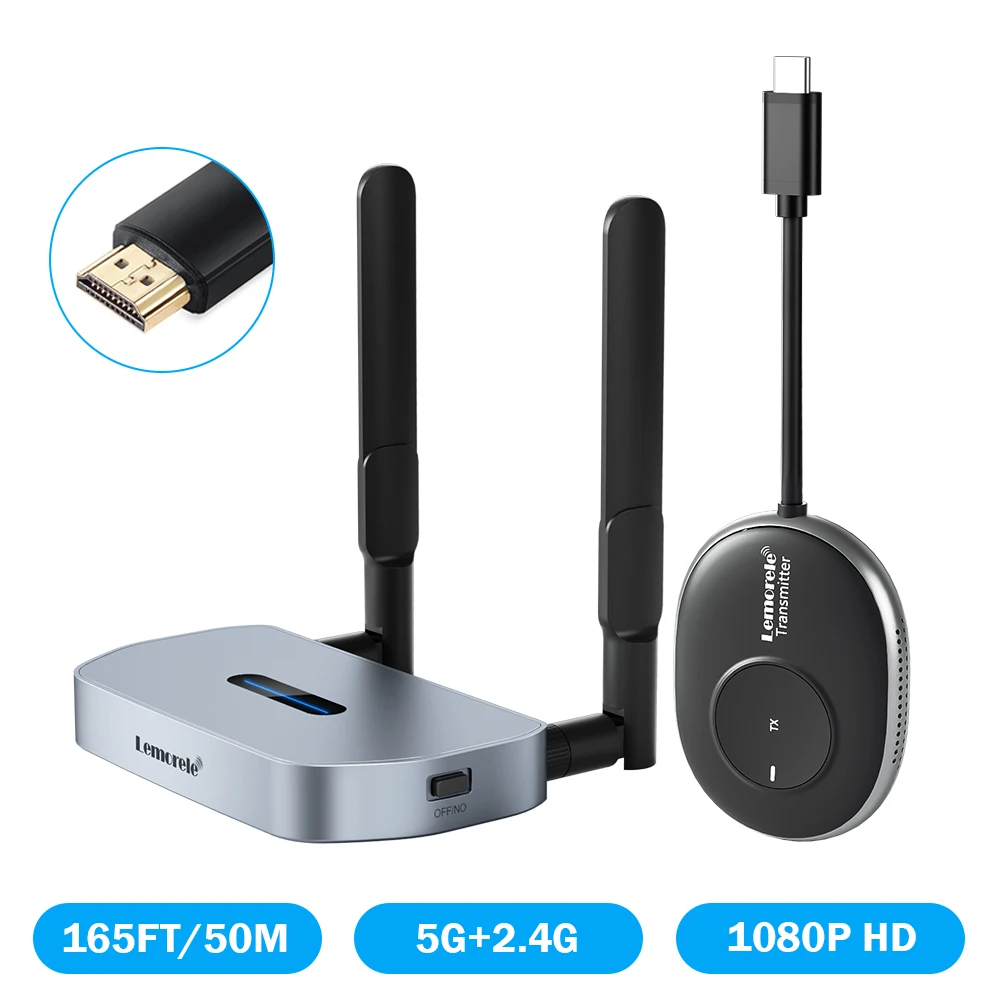 Wireless HDMI Video Transmitter & Receiver Kit 1080P – TV Stick Dongle Display Adapter for Monitor