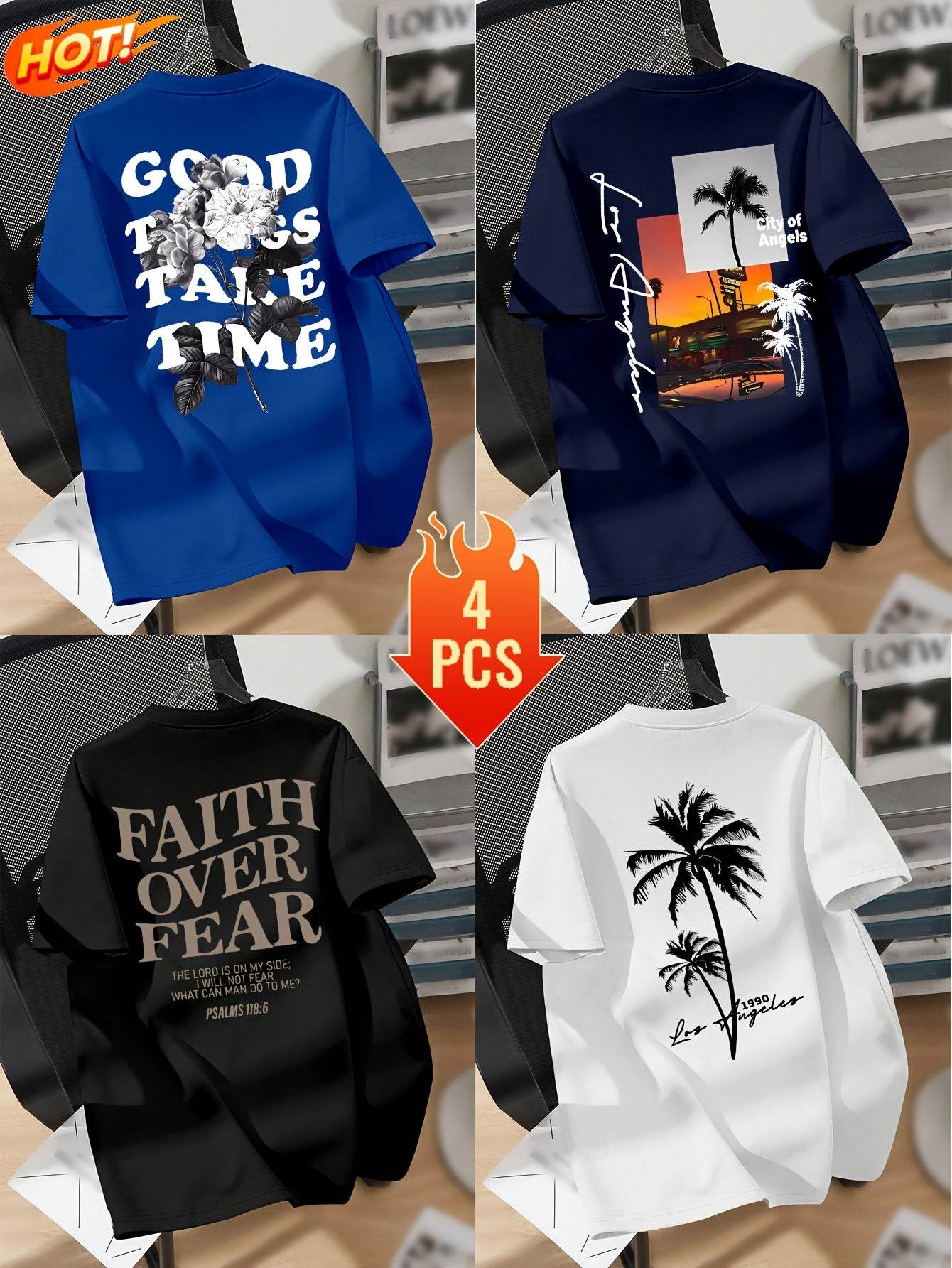 4pcs Men’s Outdoor Sports T-Shirts - SnaggIt
