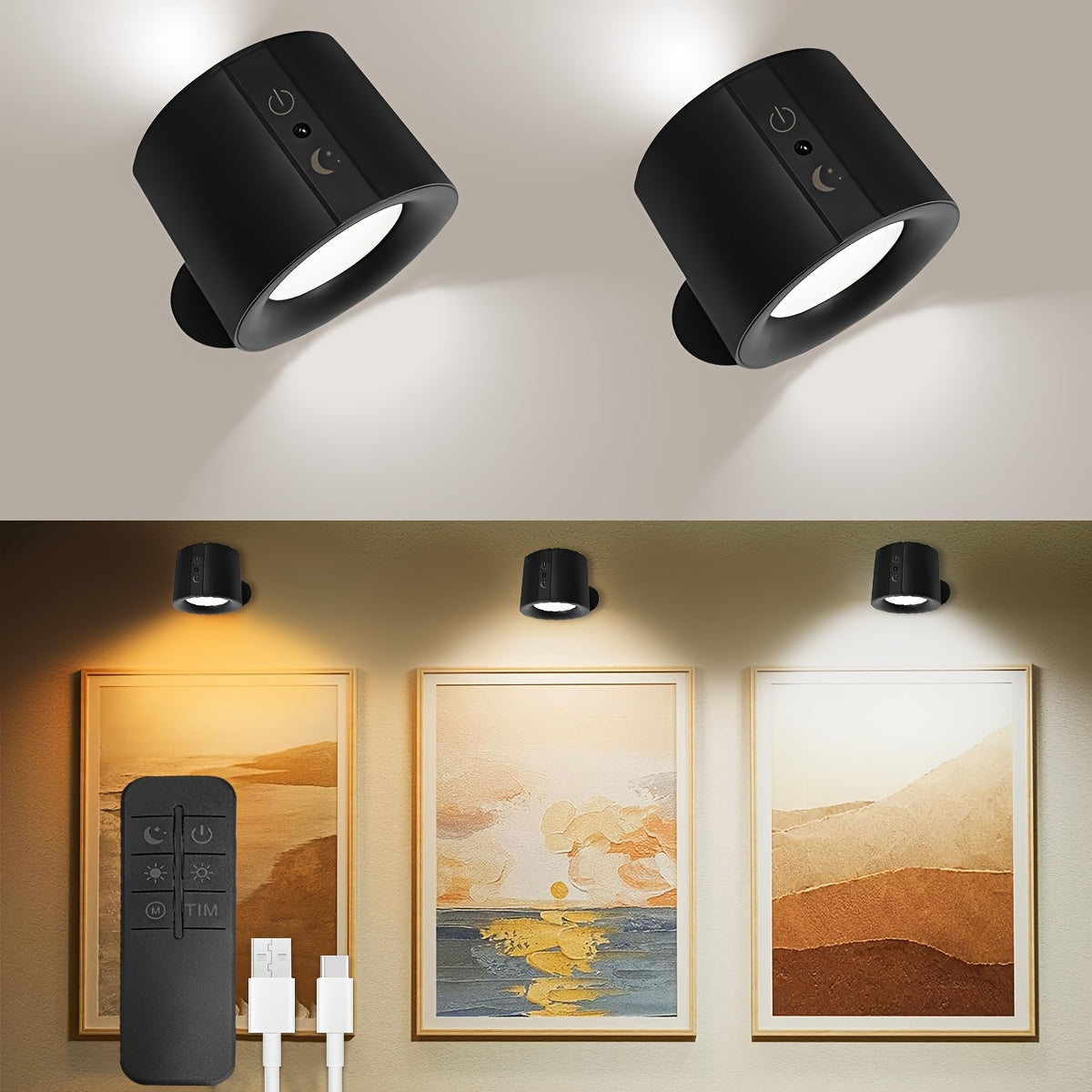 4 pcs USB Rechargeable LED Wall Sconces by Snagg A Wall Light