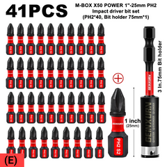Impact Tough PH2 Phillips Screwdriver Bit Set – Magnetic S2 Steel Insert Driver Bits with Storage Case, 1"–6" Lengths