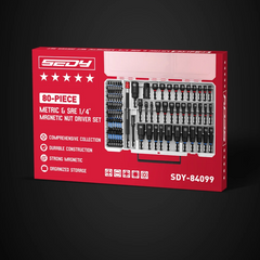 80 Pcs Magnetic Impact Nut Driver Set – Metric & SAE with Socket Adapters and Power Bits