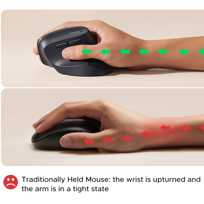 Vertical Wireless Mouse – 2.4G Ergonomic Design with 4000 DPI for PC, Laptop & Tablet by Snagg A Gaming Mouse