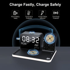 7 in 1 Dual Phone Wireless Charging Station with Night Light & Smart Display
