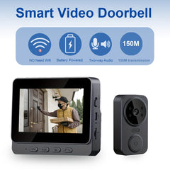Smart Video Doorbell – 1080P HD Camera with 4.3″ Screen by Snagg A Doorbell Camera
