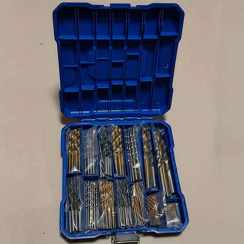 130 Pcs Heavy Duty HSS Drill Bit Set — 118° Twist Bits with Colour Coded Storage Box for Wood Metal & Plastic