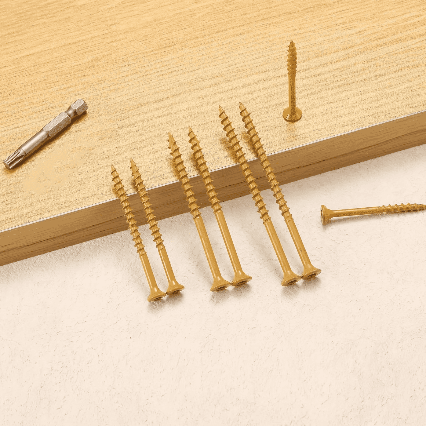 400 Pcs Deck Screw Kit — Rustproof Epoxy-Coated #8/#9/#10 Star-Drive Wood Screws with T25 Bit (1.5’’–4’’)