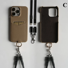 Multifunctional Leather Crossbody Case For iPhone 16 Pro Max / Series