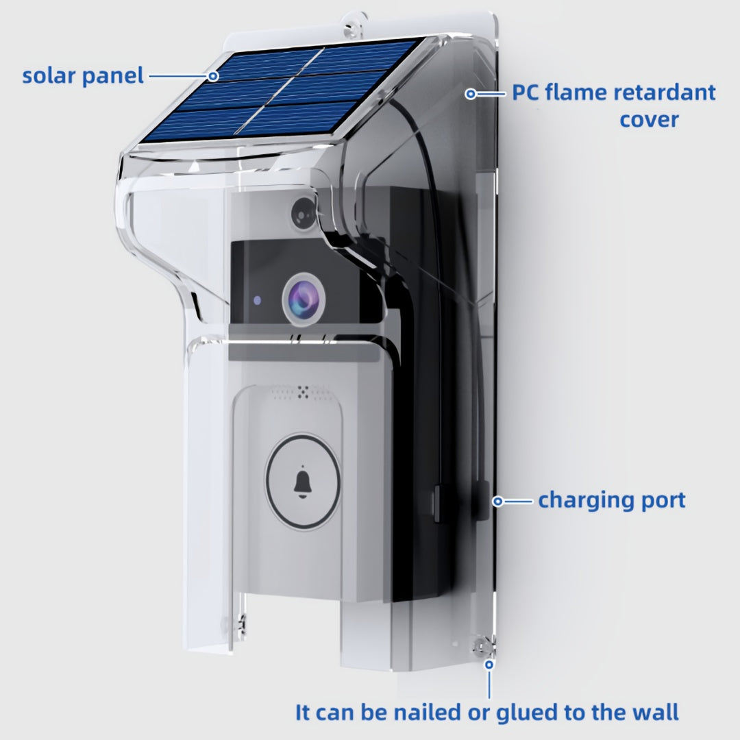 Wireless Solar Powered Video Doorbell HD Camera with Motion Detection by Snagg A Doorbell Camera