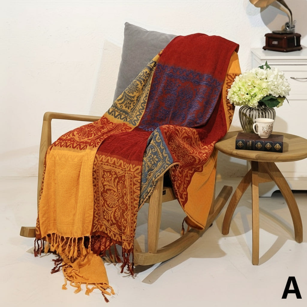 Boho Jacquard Tassel Throw Blanket by Snagg A Throw