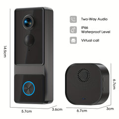 1080P Wireless Video Doorbell with Chime by Snagg A Doorbell Camera