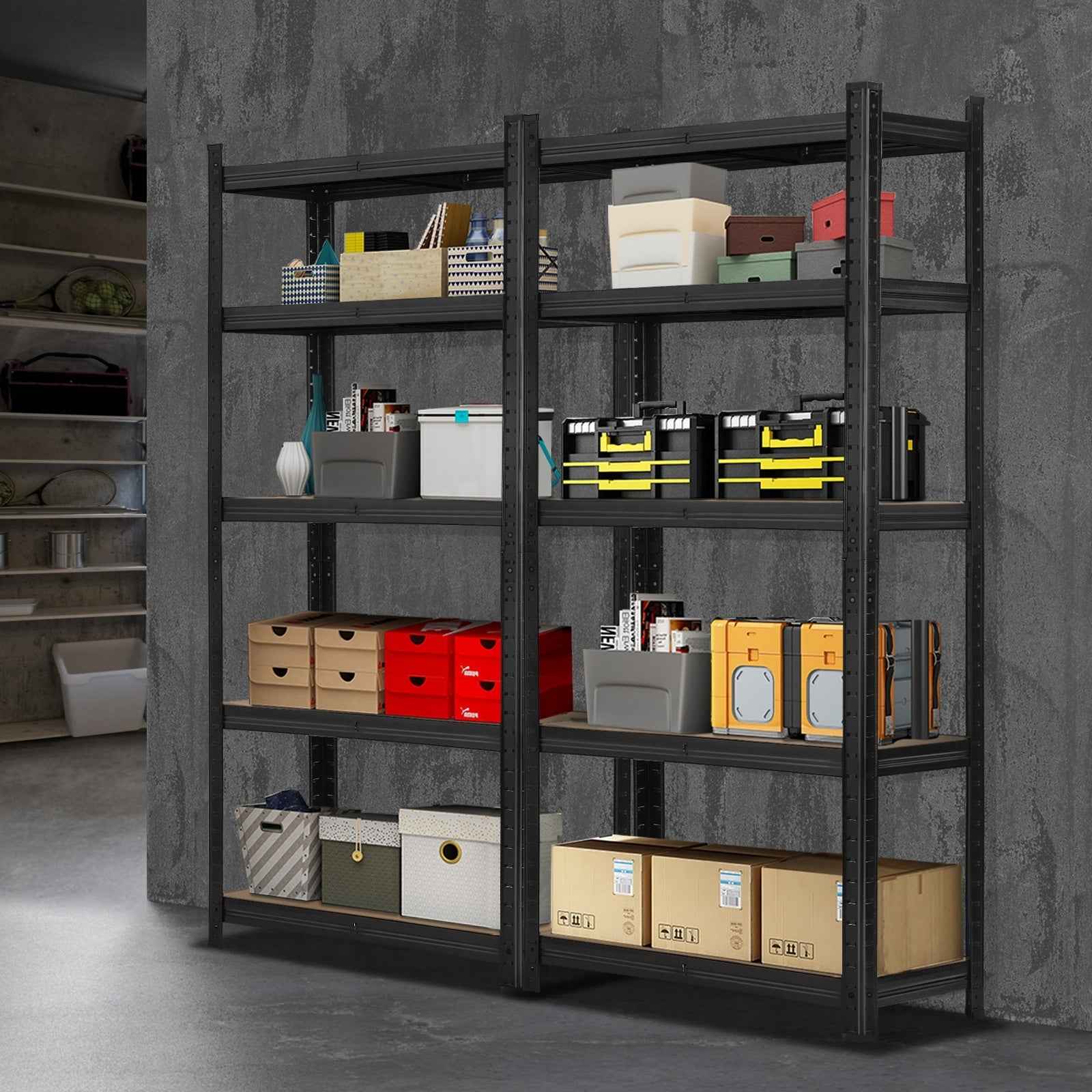 2 Pack 5 Tier Heavy Duty Garage Shelving Set