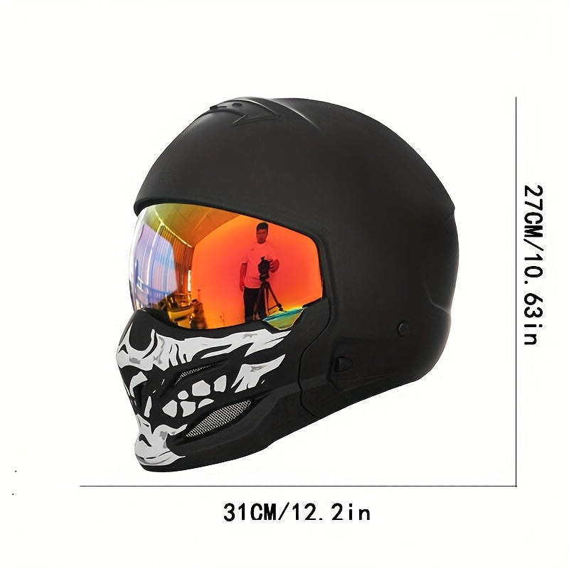 Vintage Matte Black Skull Design Motorcycle Helmet by Snagg A Motorcycle Helmet