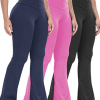 Women’s 3-Pack High-Waisted Cross Waistband Yoga Pants by Snagg A Pant