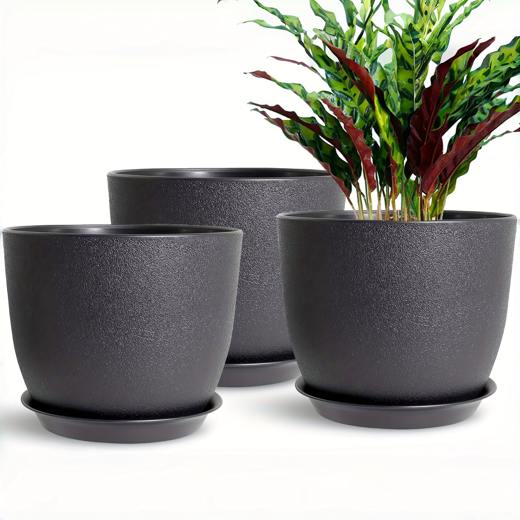 6pcs 10" Plastic Planter Set with Trays by Snagg A Pot