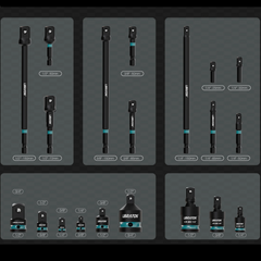 20PCS 1/4" 3/8" 1/2" Impact Socket Adapters, Reducers & Universal Joints Set