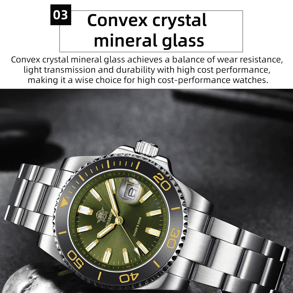 Luxury 41 mm Diver’s Quartz Watch - Men’s Watches