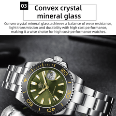 Luxury 41 mm Diver’s Quartz Watch - Men’s Watches