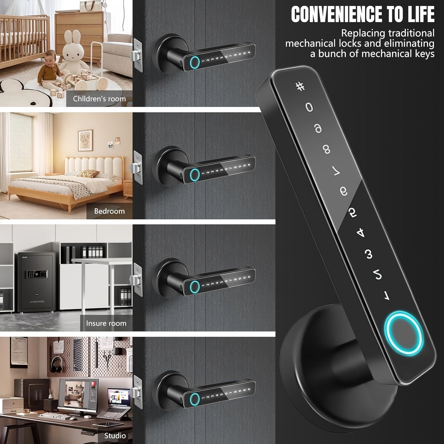 5 in 1 Smart Fingerprint Door Lock by Snagg A Smart Door Lock