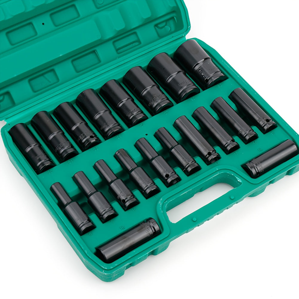 20 Pcs 1/2’’ Drive Hex Impact Socket Set — Deep Metric 8–32mm - 1set (20pcs) - Other Power Tools