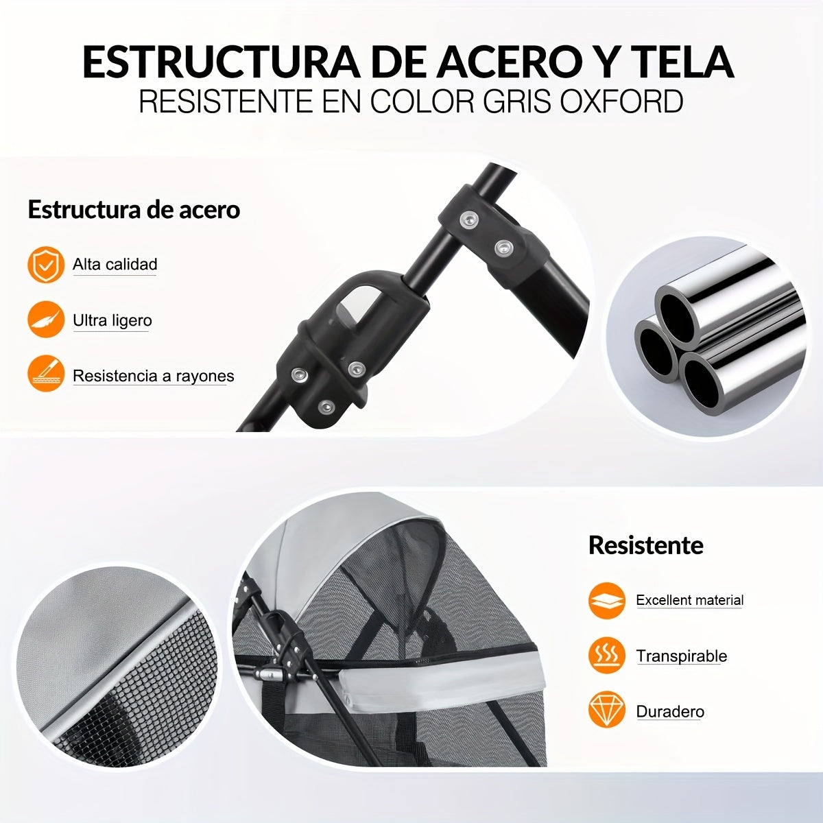 Foldable 4-Wheel Travel Carriage with Mesh Windows by Snagg A Pet Stroller