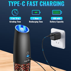 Rechargeable Electric Salt & Pepper Grinder Set by Snagg A Grinder