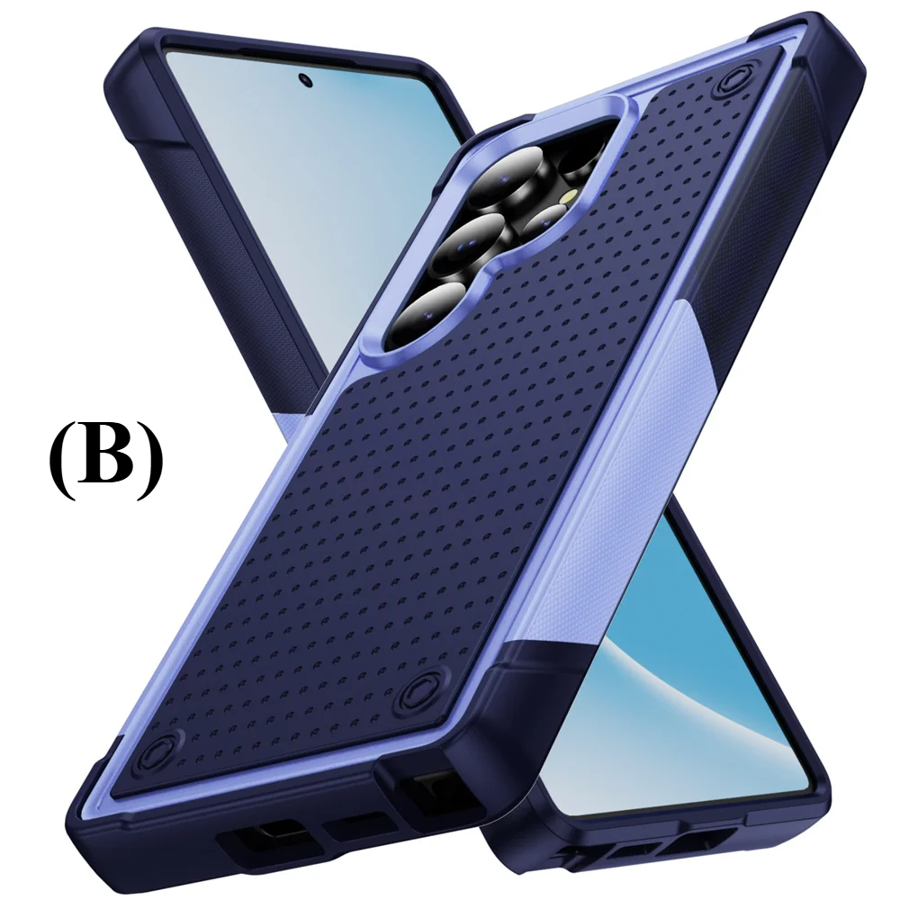 Shockproof Contrast Color Bumper Case – for Samsung Galaxy S24 Series - B - Navy Blue / For Ultra - Phone Cases & Covers