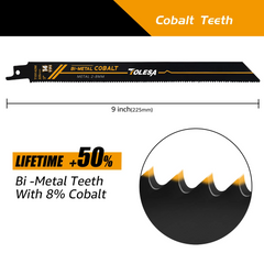 5PCS x 6in/9in Heavy Metal Cutting Reciprocating Saw Blades 14TPI