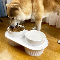 Elevated Ceramic Pet Bowls with Raised Stand by Snagg A Feeder
