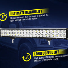 20Inch Osram LED Light Bar Spot Flood Driving + 23'' Number Plate Frame