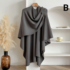 Women’s Double Sided Winter Poncho - B - Green - Others In Fashion