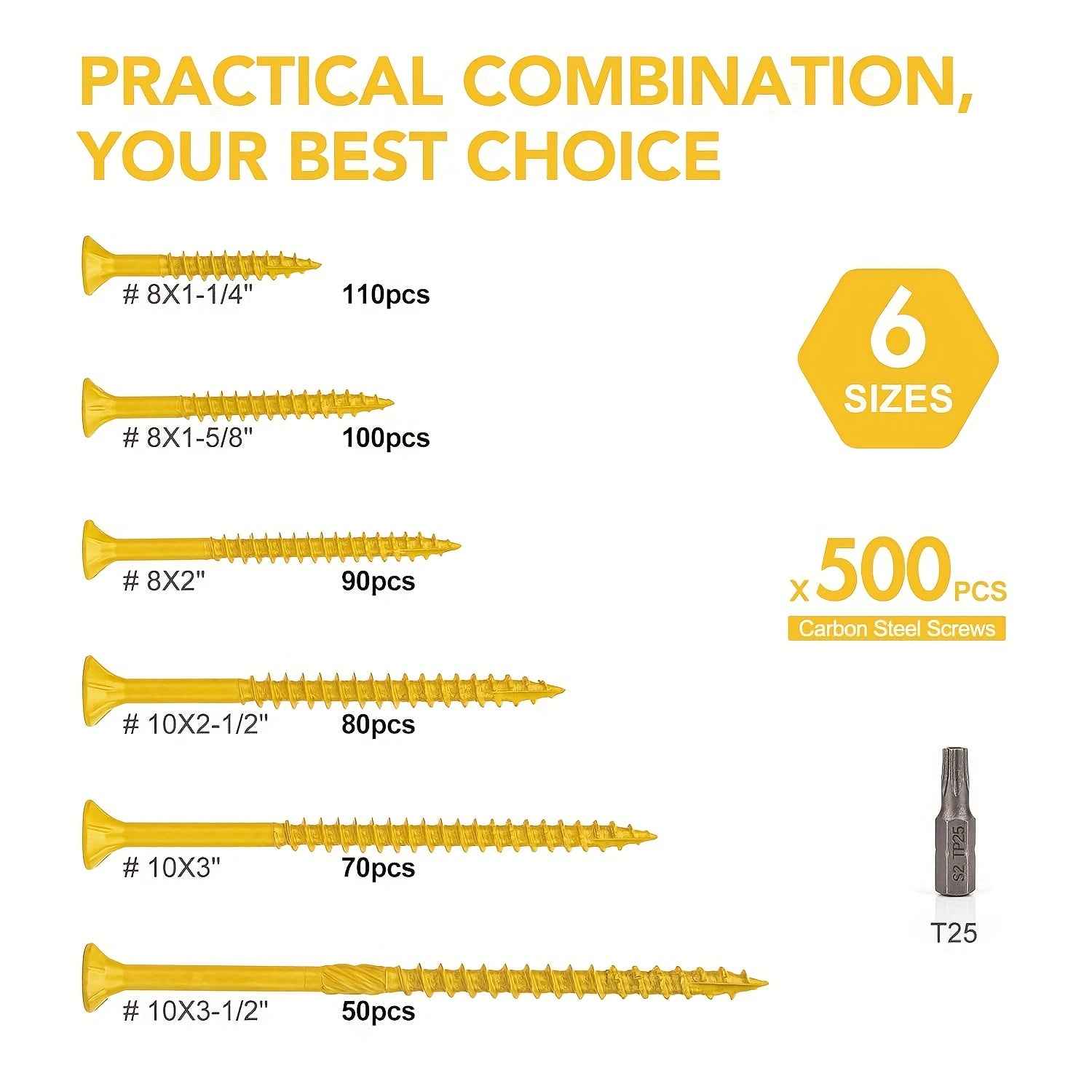 310 / 500 Pcs Outdoor Deck Screw Set - Power Tools Gadget