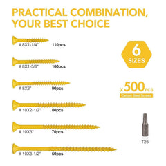 310 / 500 Pcs Outdoor Deck Screw Set - Power Tools Gadget