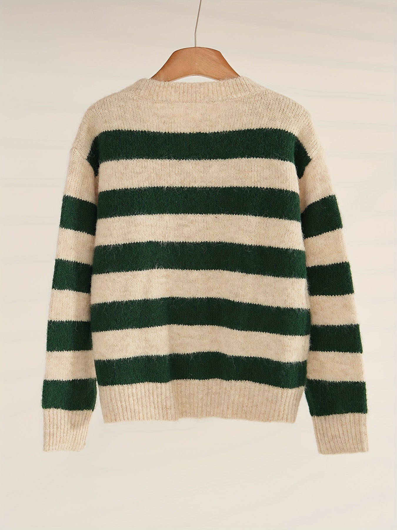Women’s Striped Crew Neck Cardigan by Snagg A Top