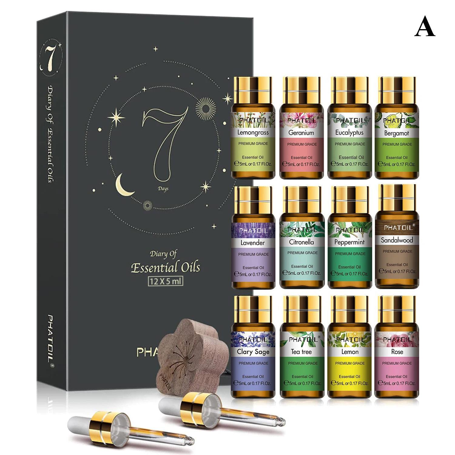 12pcs/15pcs Aromatherapy Essential Oil Set - 100% Pure Botanical Library for Diffusion, Wellness & Environmental Purification