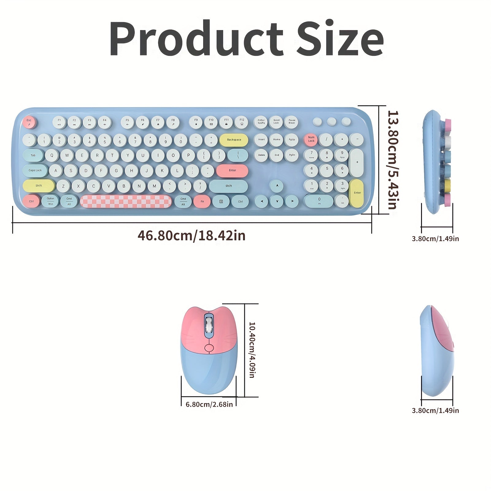 Retro Wireless Keyboard & Mouse Set for Office & Home Use by Snagg A Keyboard
