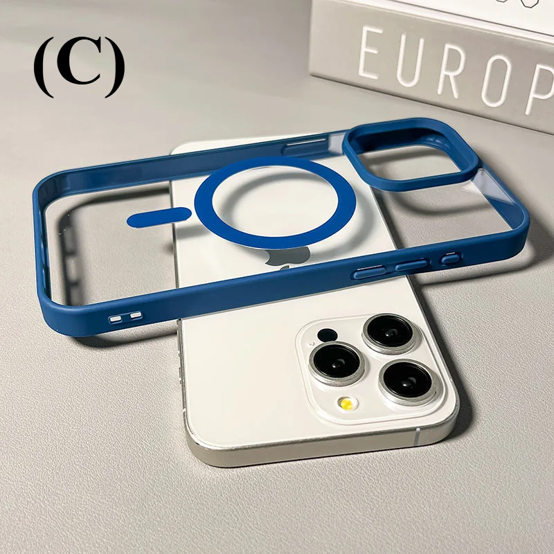 Magsafe Wireless Charging Phone Case - For iPhone 15 Series - C - Blue / Pro Max - Cases & Covers