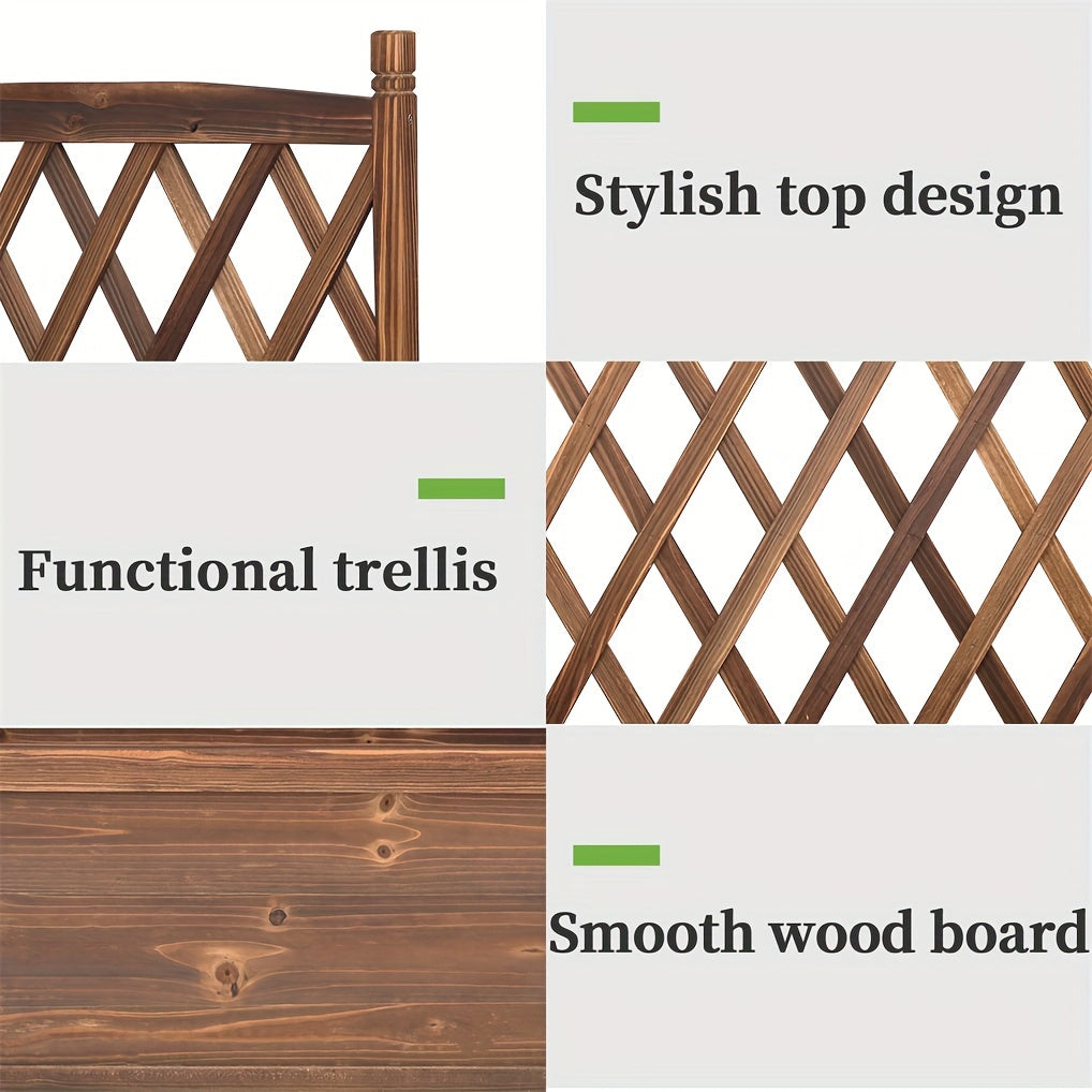 Wooden Raised Planter Box with Trellis by Snagg A Garden Bed