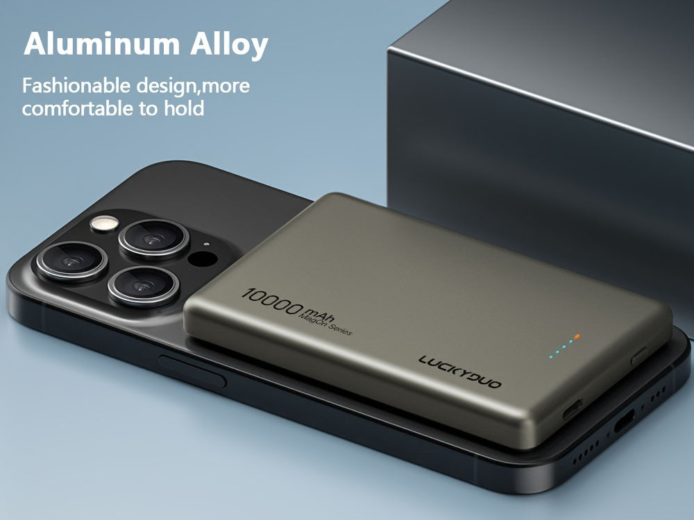 10000 MAh Slim Wireless Power Bank Compatible For IPhone Series by Snagg A Power Bank