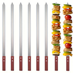 50PCS Stainless Steel Flat BBQ Skewers by Snagg A Skewer