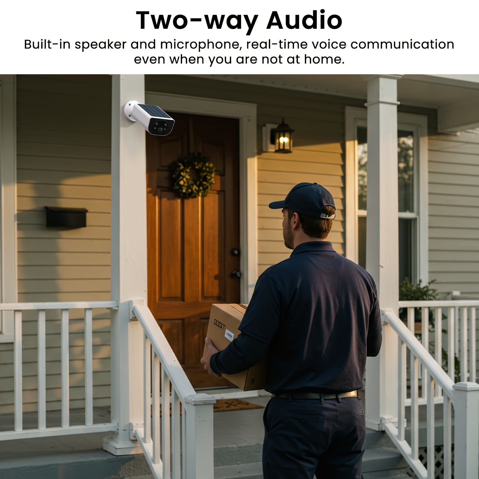 2K Solar Powered Wireless Security Camera Motion Detection & Two-Way Audio by Snagg An Outdoor Camera