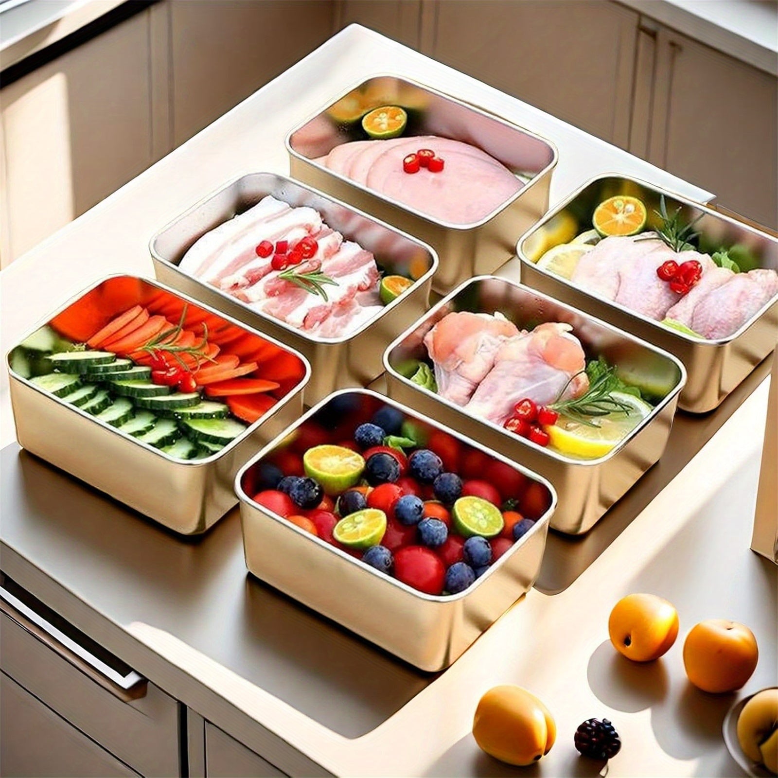 15 Pcs Stainless Steel Food Storage Containers by Snagg A Container