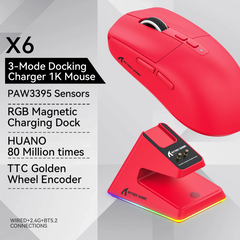 Tri Mode Wireless Gaming Mouse & RGB Magnetic Charging Base by Snagg A Gaming Mouse
