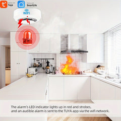 6 Pack Smart WiFi Smoke Detectors – Wireless Interconnected Fire Alarms with Voice Alerts by Snagg A Sensor Alarm