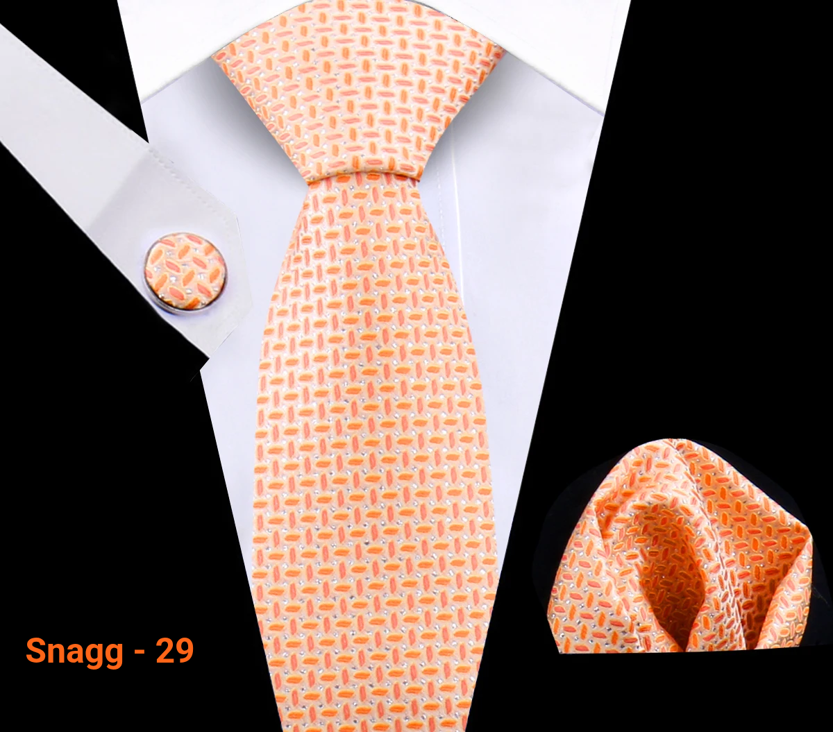 Classic Plaid Tie Set for Men - Necktie with Matching Pocket Square & Cufflinks - Snagg -29 - Others In Fashion