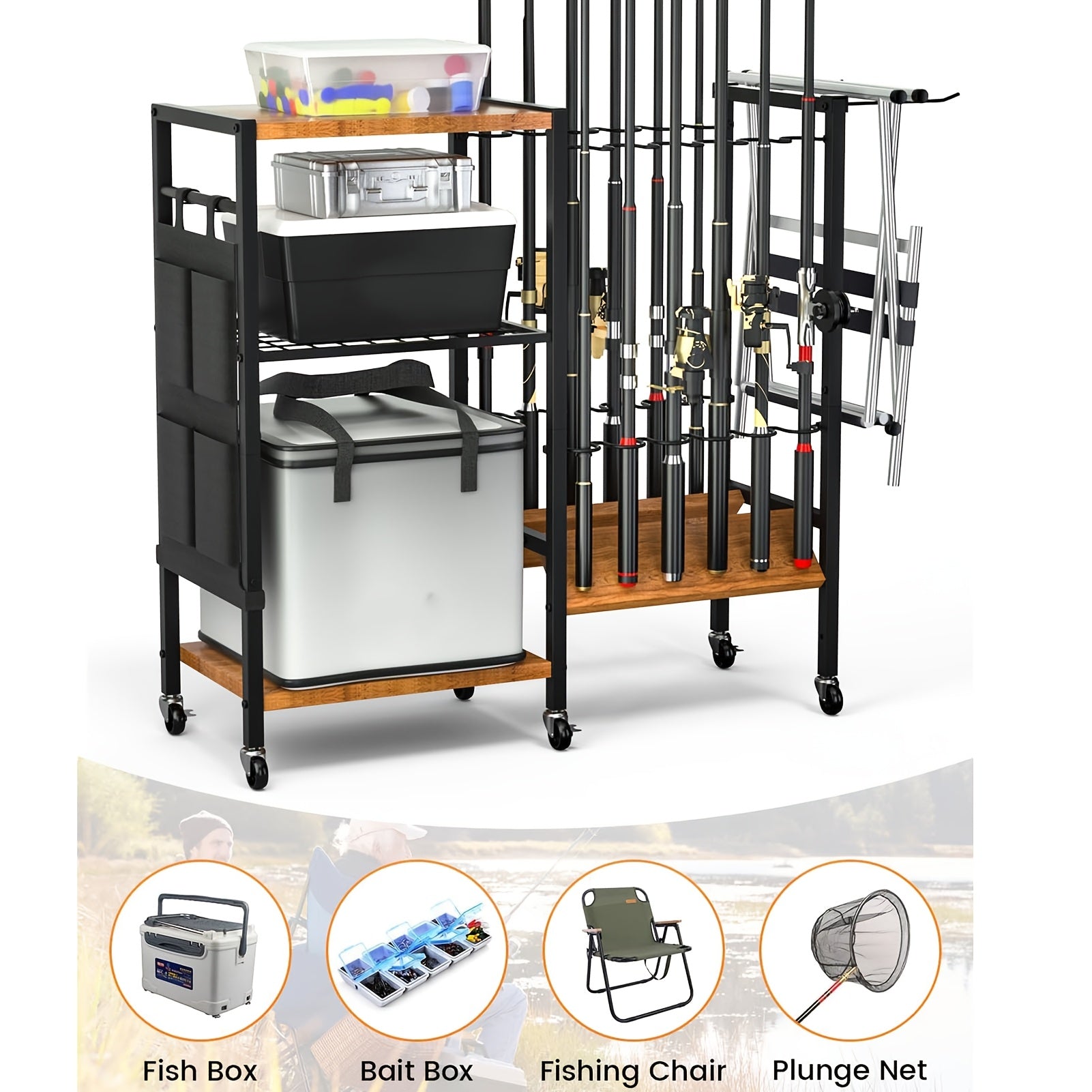 3 Tier Fishing Rod Holder Cart by Snagg A Rack